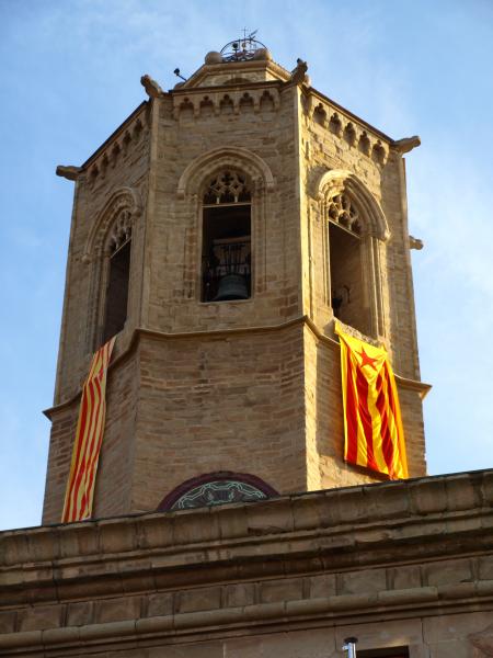 campanar de Santa Maria de Cevrera durant la Diada Nacional de Catalunya - Cervera