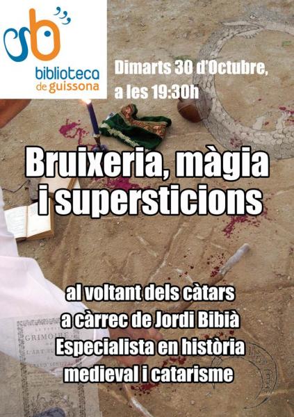 cartell xerrada sobre Bruixeria, màgia i superstició - Guissona