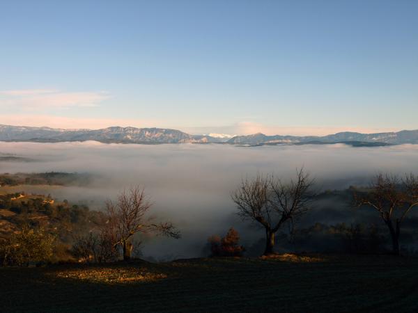 17.1.2013 La boira estenent-se per la vall del Llobregós, des de Mas Canet  Palou -  Giliet de Florejacs