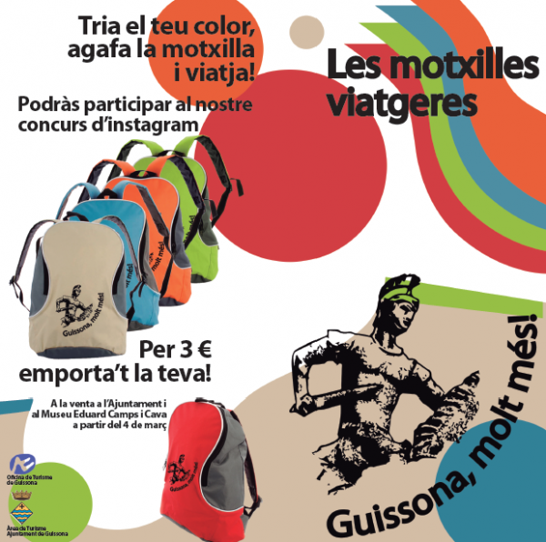 27 de Febrer de 2013 concurs fotogràfic “Les motxilles viatgeres”. L’objectiu és donar a conèixer Guissona arreu del món  Guissona -  Ajuntament de Guissona