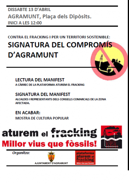 cartell trobada d'alcaldes contra el fracking - Agramunt