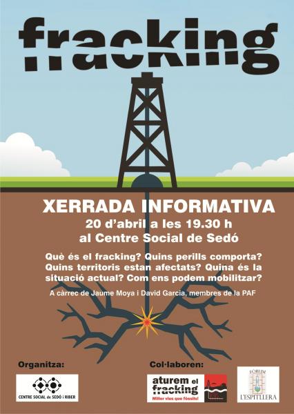 cartell xerrada ATUREM EL FRACKING - Sedó