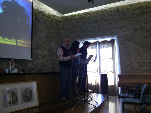 4.5.2013 Presentació literària(Jaume Carbonell, del CMC, Jaume Moya, de la Fundació Cases i Llebot, i Maria Garganté, del Fòrum l'Espitllera)  Santa Coloma de Queralt -  Ramon Sunyer