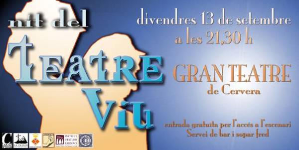 cartell NIT DEL TEATRE VIU - Cervera