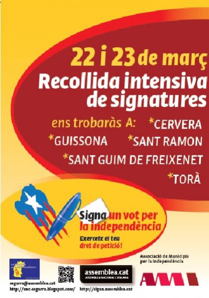 cartell de la campanya dels dies 22 i 23 de març -  cartell de la campanya dels dies 22 i 23 de març -