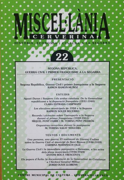 Miscel·lània Cerverina de 2013 - Cervera Miscel·lània Cerverina de 2013 - Cervera