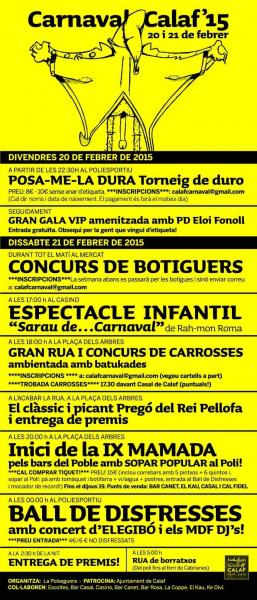 cartell Carnaval Calaf 2015