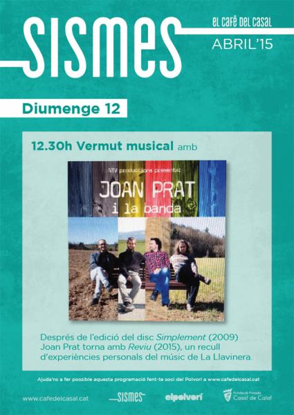 8.4.2015 cartell Vermut musical amb Joan Prat i la Banda  Calaf -  Casal Calaf