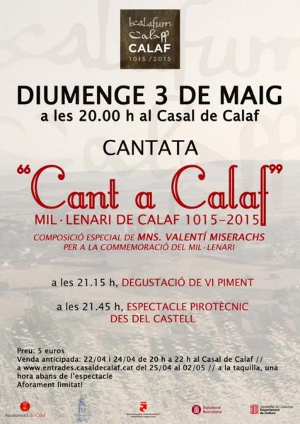 27.4.2015 cartell Cantata 'Cant a Calaf'  Calaf -  Aj Calaf