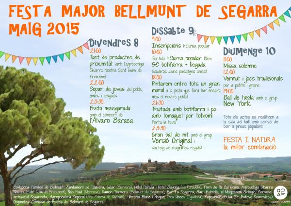 5.5.2015 cartell Festa Major  Bellmunt de Segarra -  Joan Marcé