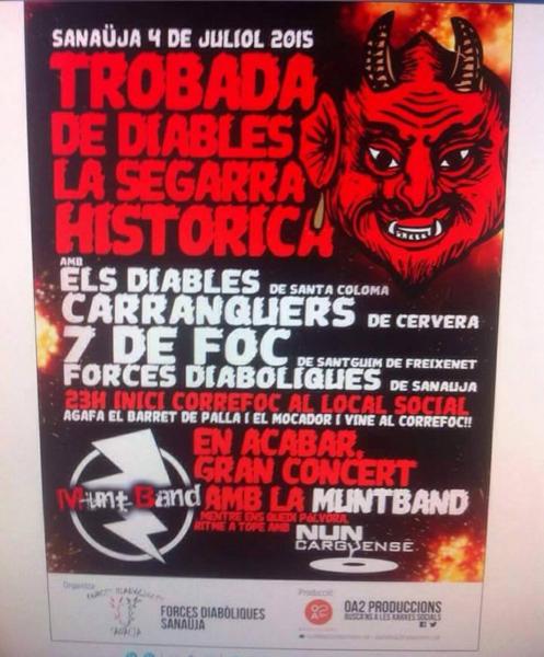 29.6.2015 cartell 7a Trobada de Diables de la Segarra Històrica  Sanaüja -  dimoniet