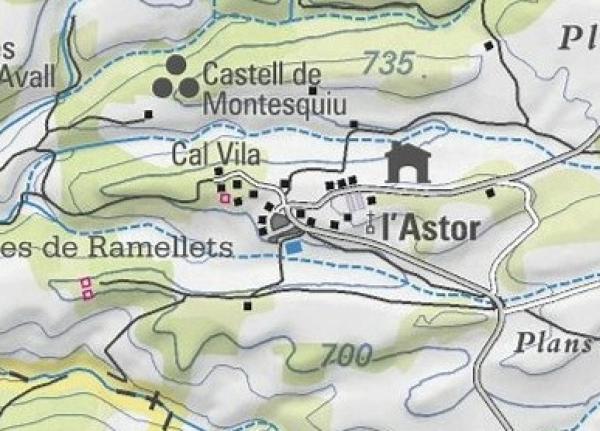 14.8.2015 Plànol L'Astor i entorn  L'Astor -  Institut Cartogràfic de Catalunya