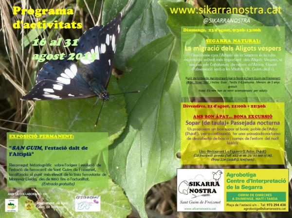 14.8.2015 PROGRAMACIÓ D'ACTIVITATS SIKARRA NOSTRA (16 AL 31 D'AGOST DE 2015)  Sant Guim de Freixenet -  SIKARRA NOSTRA