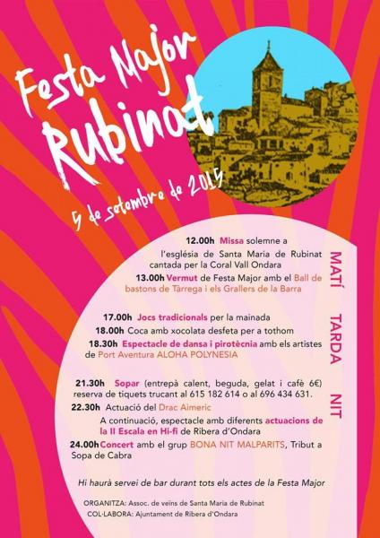 2.9.2015 cartell Festa Major de Rubinat 2015  Rubinat -  Joan