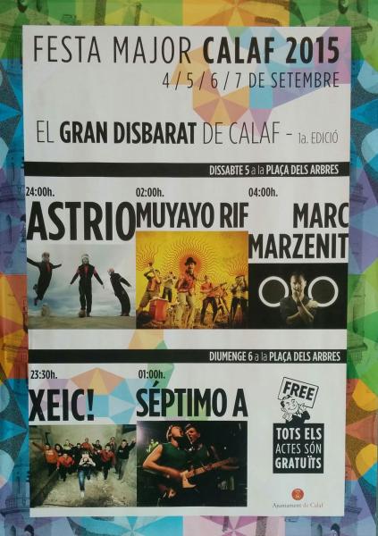 cartell Festa Major de Calaf 2015