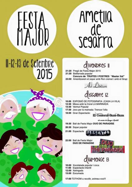 7.9.2015 cartell Festa Major de l'‪‎Ametlla de Segarra 2015  L'Ametlla de Segarra -  Joan