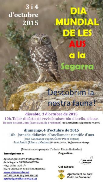 10.9.2015 cartell Dia Mundial de les Aus a la Segarra (1ª Part)  -  Sikarra Nostra