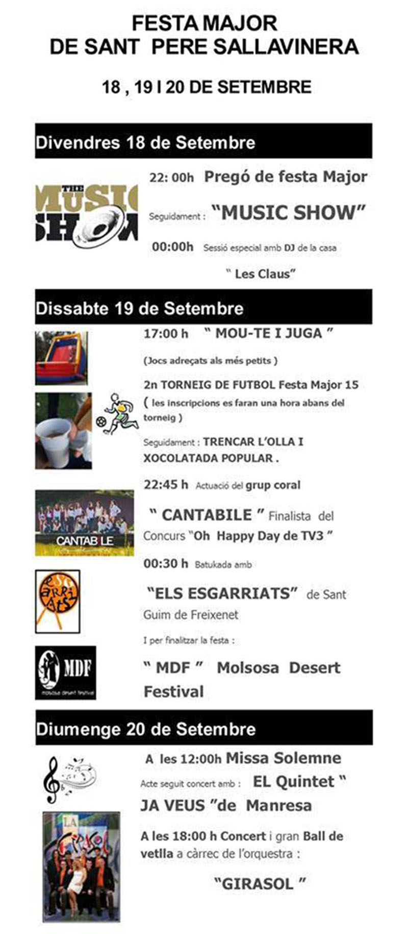 cartell Festa Major de Sant Pere Sallavinera 2015