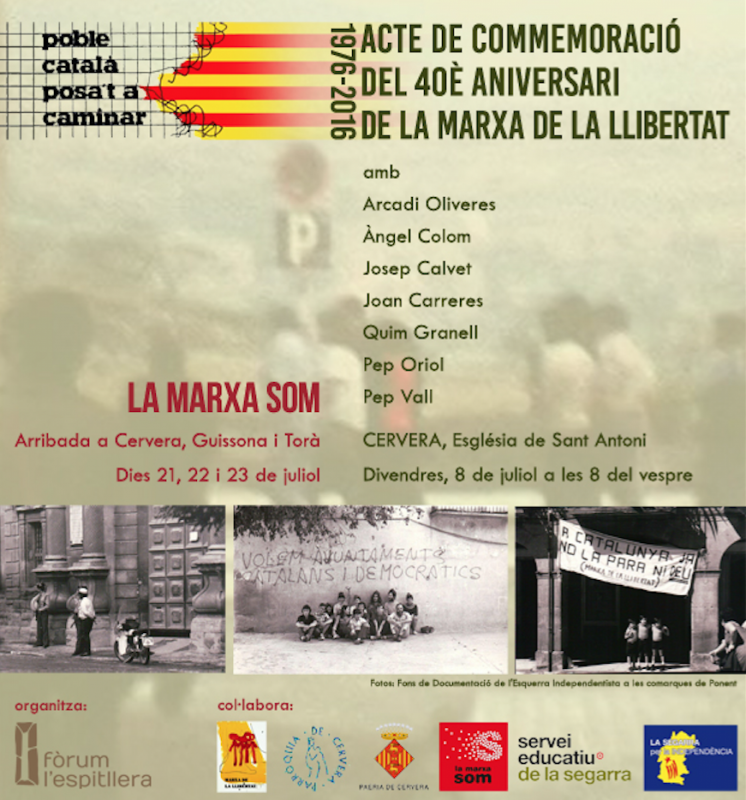cartell Commemoració del 40è Aniversari de la Marxa de la Llibertat