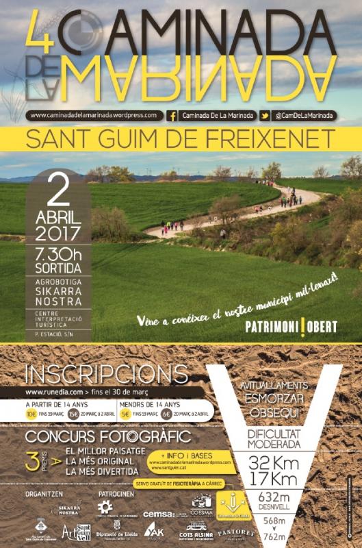 8.3.2017 cartell 4a Caminada de la Marinada  Sant Guim de Freixenet -  Judit Vilardosa