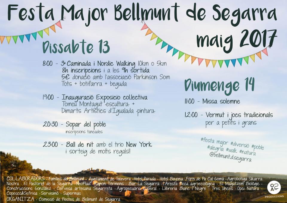 13.5.2017 cartell Festa  Major 2017  Bellmunt de Segarra -  Bellmunt de Segarra