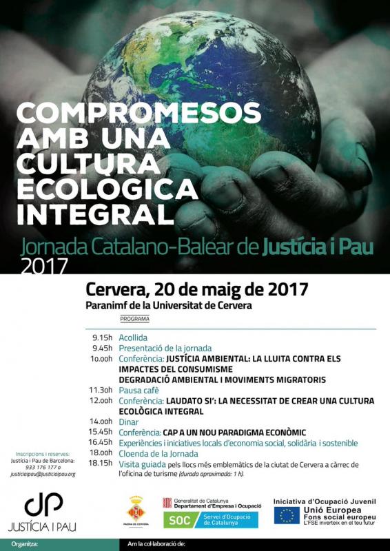 cartell Compromesos amb una cultura ecològica integral. Jornada catalanobalear de Justícia i Pau