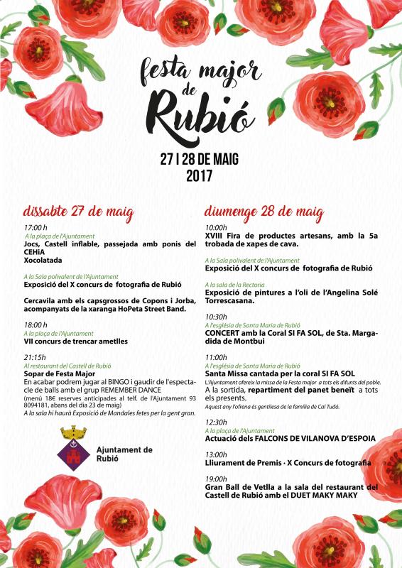 cartell Festa Major Rubió 2017