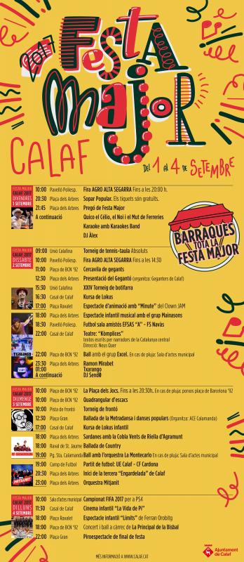 cartell Festa Major de Calaf 2017