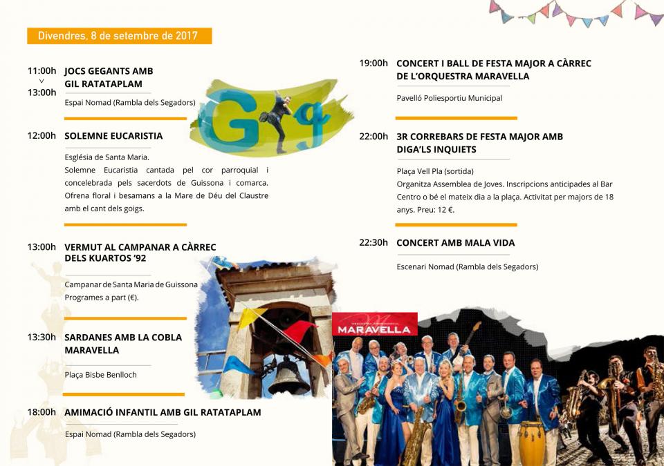 actes divendres Festa Major de Guissona 2017 - Guissona