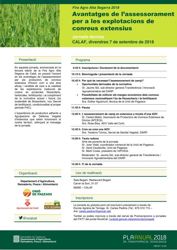 Jornada Tècnica 3a Fira Agro Alta Segarra - Calaf