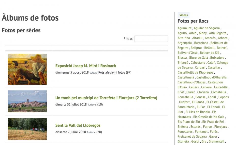 Àlbums de fotos en la nova versió de la web Som Segarra -  Àlbums de fotos en la nova versió de la web Som Segarra -