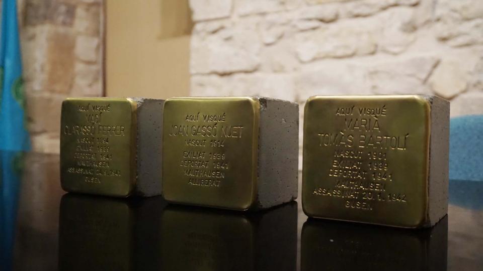 31.5.2019 llambordes stolpersteine  Santa Coloma de Queralt -  Jesús i Isabel @IStolpersteine