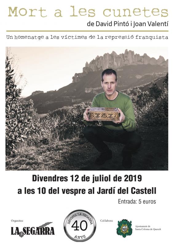 5.7.2019 cartell Teatre: Mort a les cunetes  -  Oficina de Turisme de Santa Coloma de Queralt