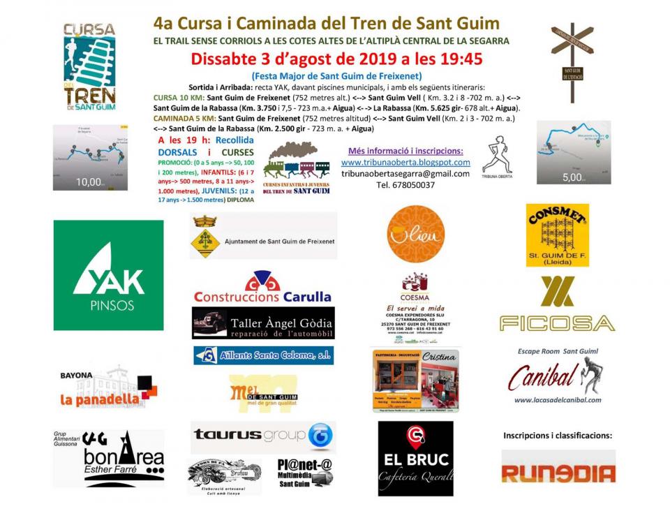 4a cursa i caminada del tren - Sant Guim de Freixenet