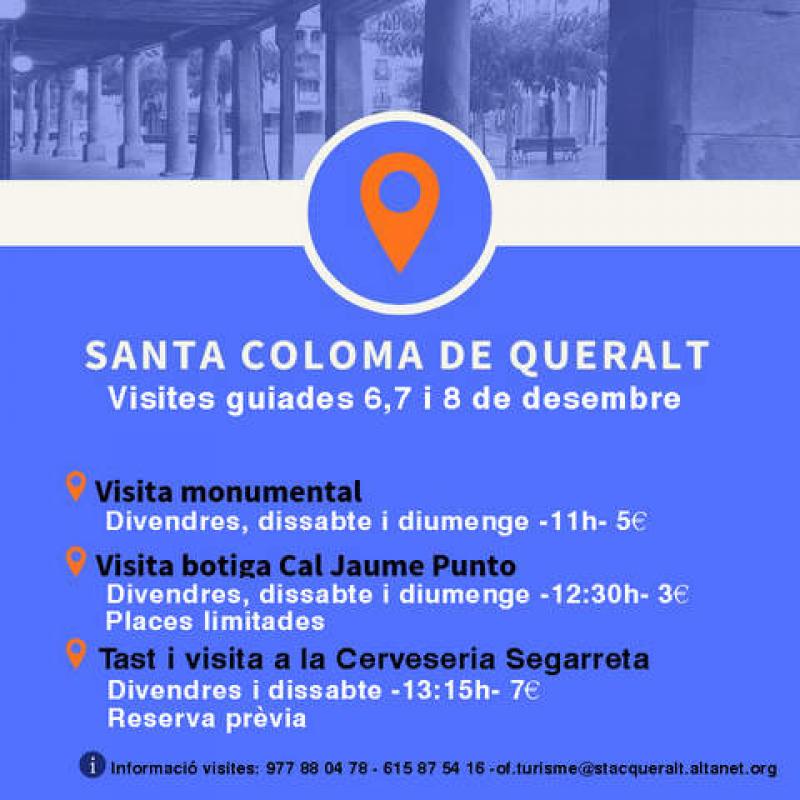 5.12.2019 cartell Visites guiades a Santa Coloma de Queralt  -  Oficina de Turisme de Santa Coloma de Queralt