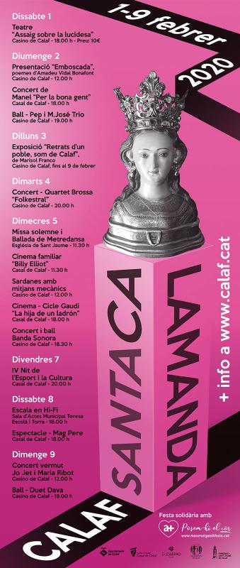 cartell Festa Major de Santa Calamanda 2020