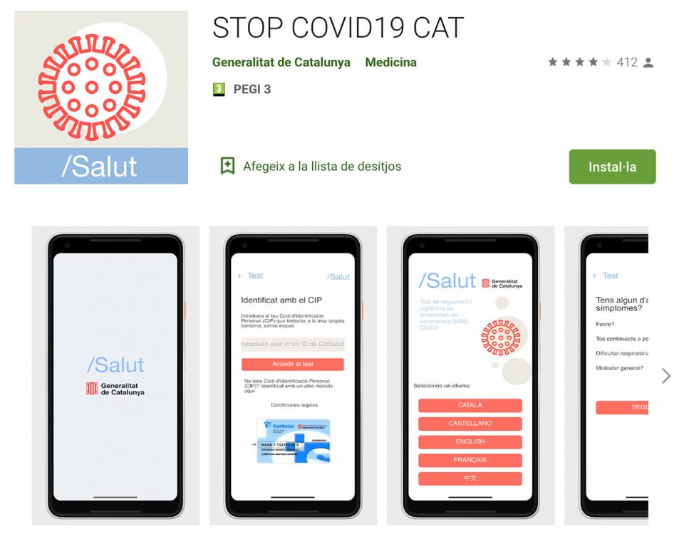 App StopCovid19Cat versió Android - 