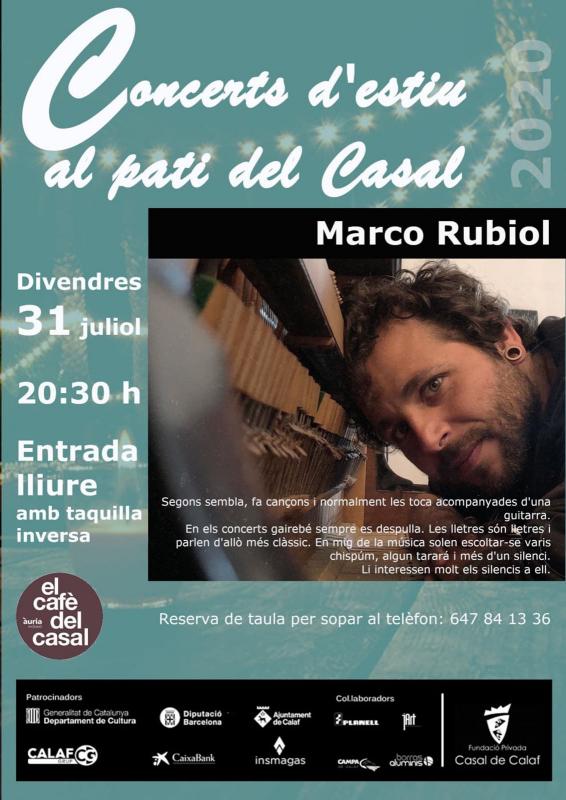 cartell Concerts d'estiu 'Marco Rubiol'