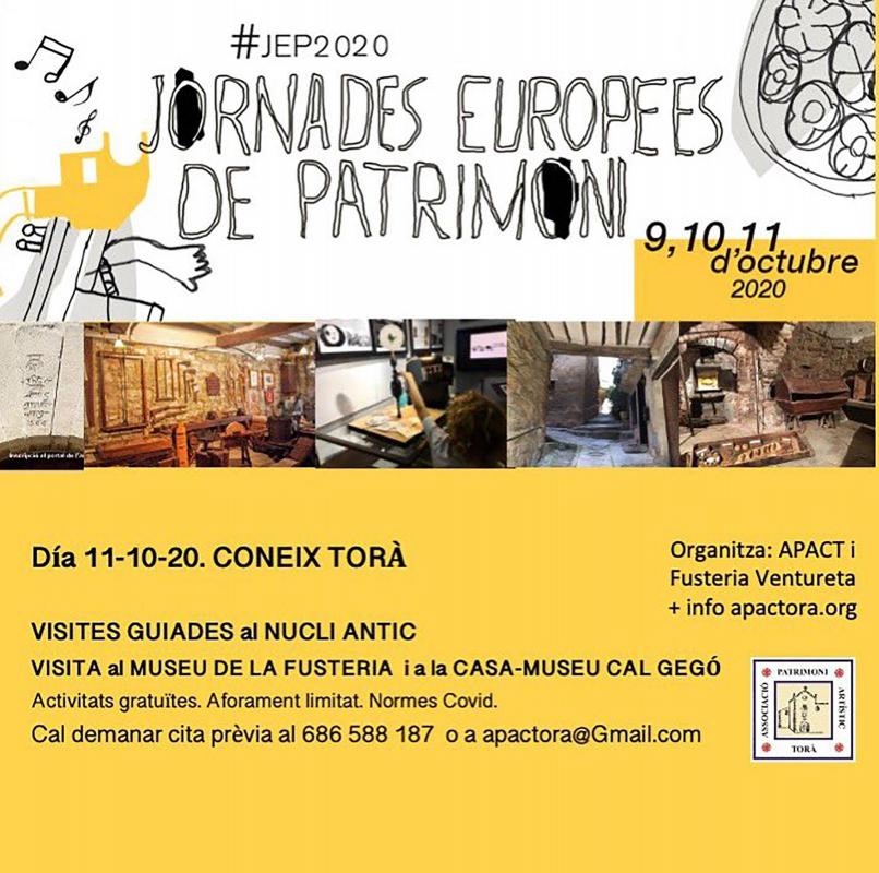 Jornades Europees del Patrimoni 2020 Torà - 