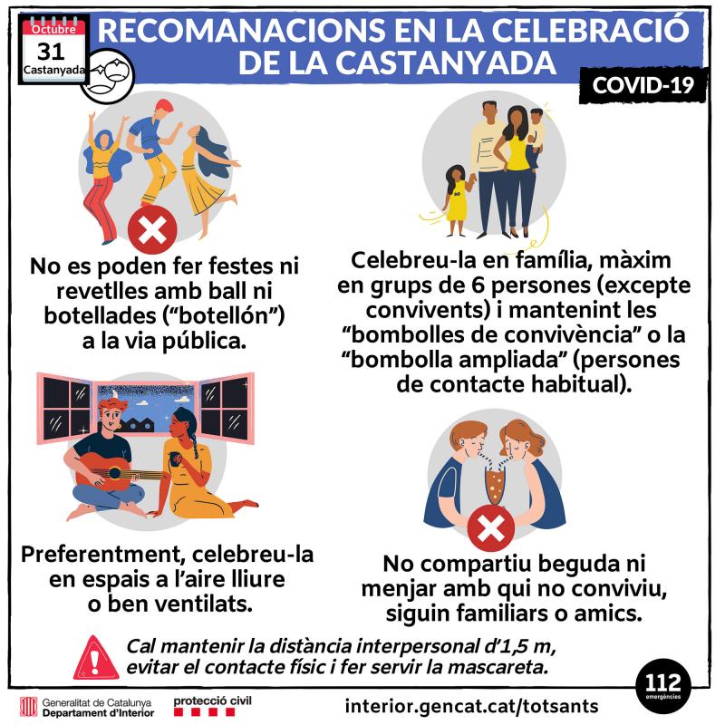 Recomanacions de Protecció Civil per a la celebració de Tots Sants