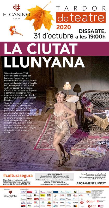 cartell Tardor de Teatre 2020 'La ciutat llunyana’ cartell Tardor de Teatre 2020 'La ciutat llunyana’