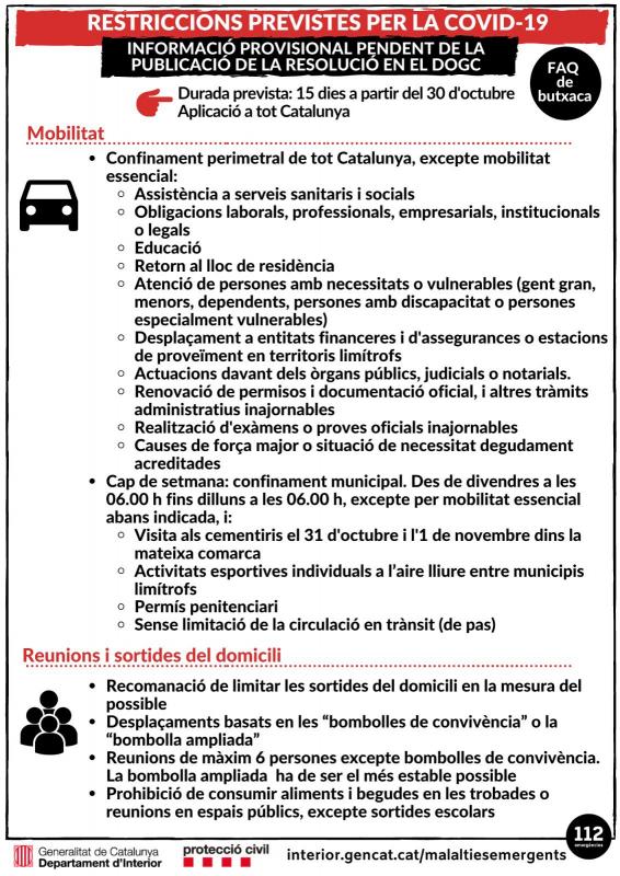 El Govern imposa noves restriccions per frenar el coronavirus - 