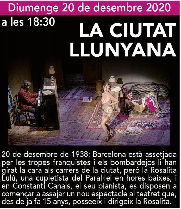 cartell Tardor de Teatre 2020 'La ciutat llunyana’