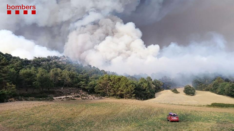 l'incendi diumenge a la zona de Sant Martí de Tous - Santa Coloma de Queralt