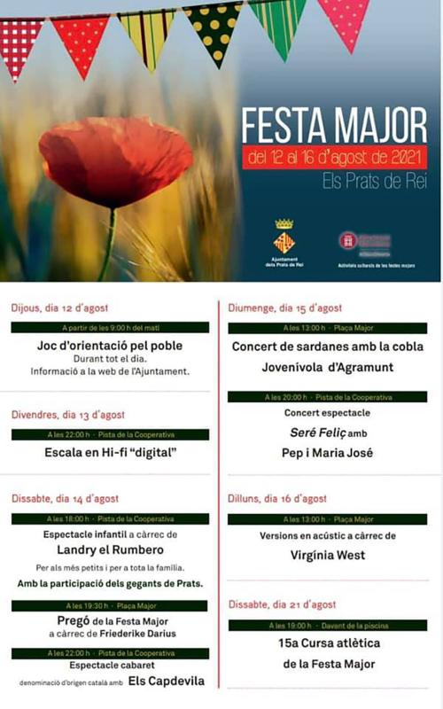 cartell Festa Major dels Prats de Rei 2021