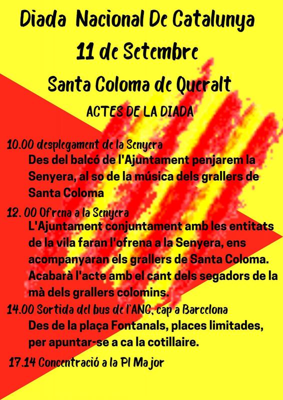 Actes commemoratius Diada Nacional de Catalunya a Santa Coloma de Queralt - 