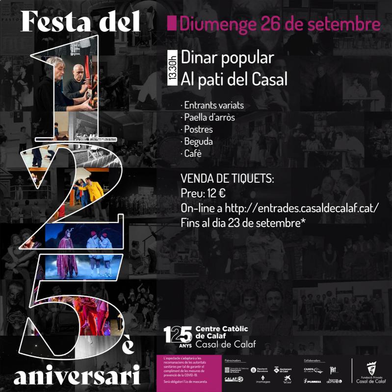 cartell Festa del 125è Aniversari del Casal de Calaf - Calaf