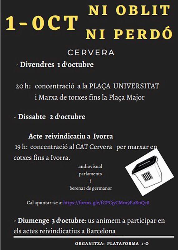 Actes commemoratius de l'1 d'octubre a Cervera - 