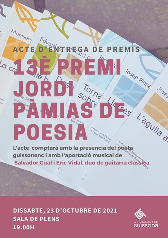   Acte d'entrega dels Premis Jordi Pàmias de poesia