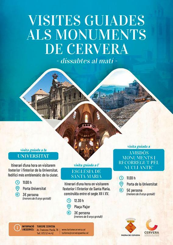 cartell Visites guiades als monuments de Cervera